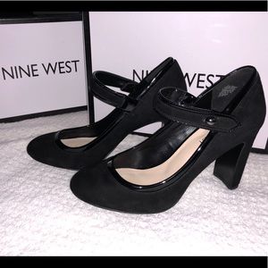 Nine West leather upper black pumps 7 1/2 M